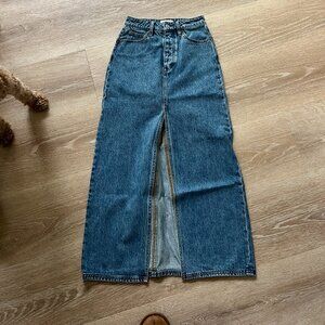 Still Here NYC Denim Midi Skirt size 22